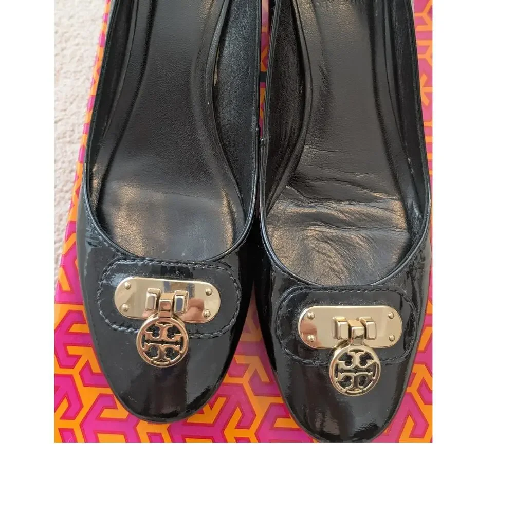 Women's Tory Burch Black Patent Leather Pumps